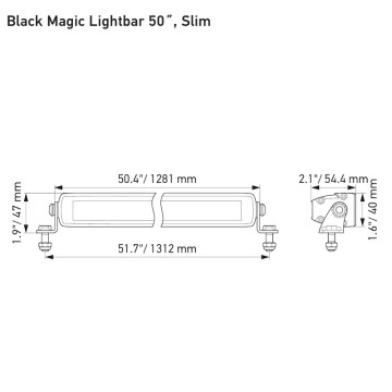 Led bar Hella Black Magic slim 50''